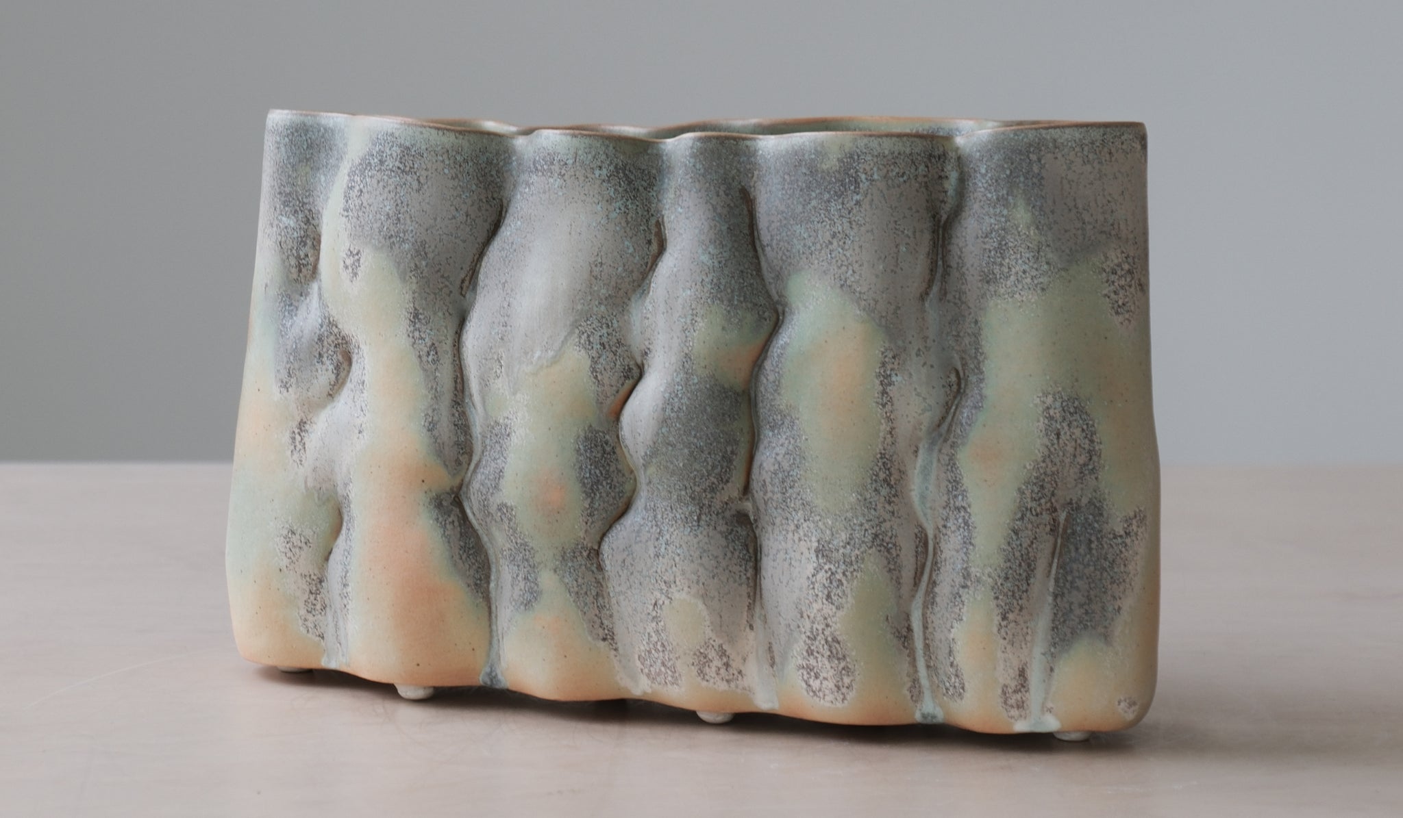 Clair Catillaz Long Matte Crystal Pinch Vessel