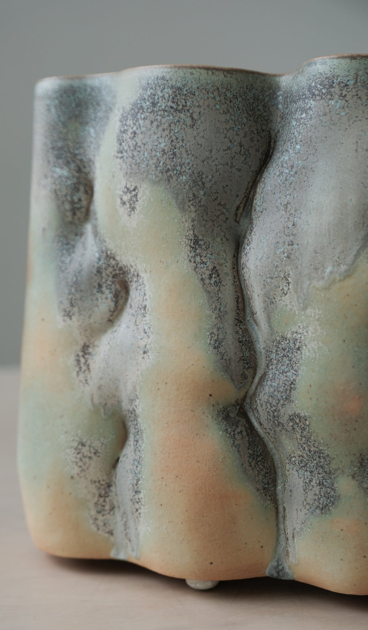 Clair Catillaz Long Matte Crystal Pinch Vessel