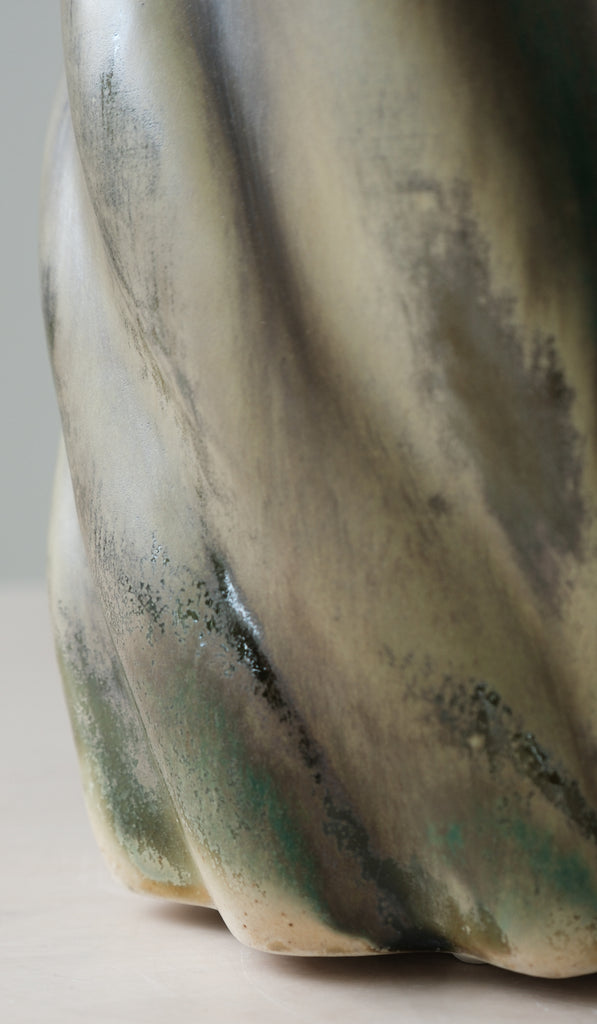 Clair Catillaz Multi Fired Dark Copper Ripple Vessel