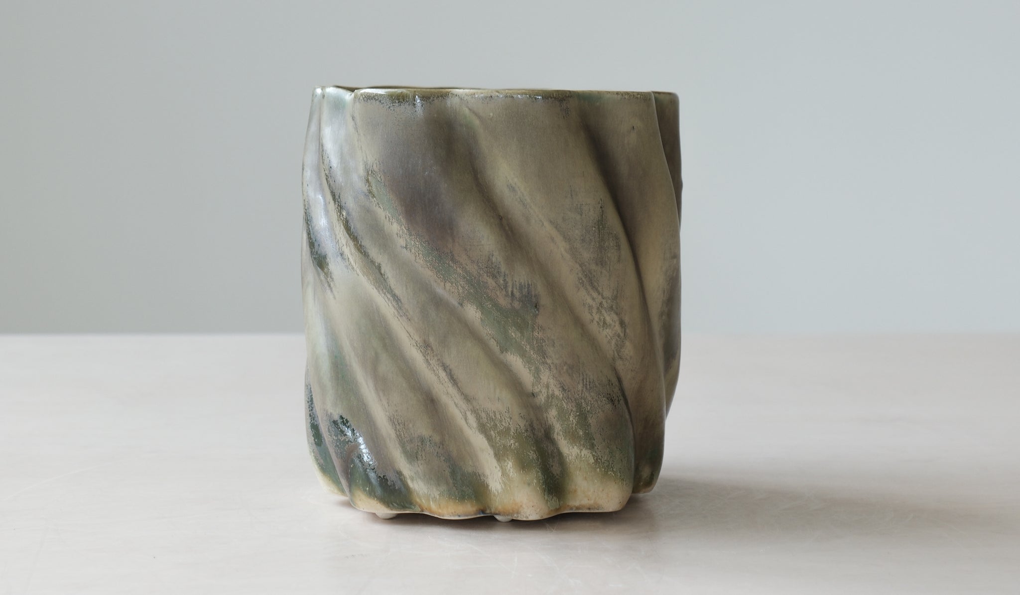 Clair Catillaz Multi Fired Dark Copper Ripple Vessel