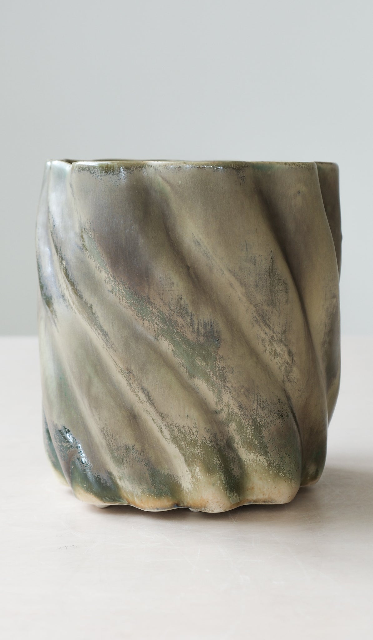 Clair Catillaz Multi Fired Dark Copper Ripple Vessel