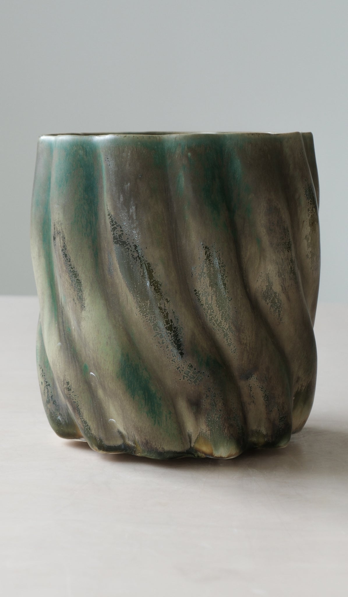 Clair Catillaz Multi Fired Dark Copper Ripple Vessel