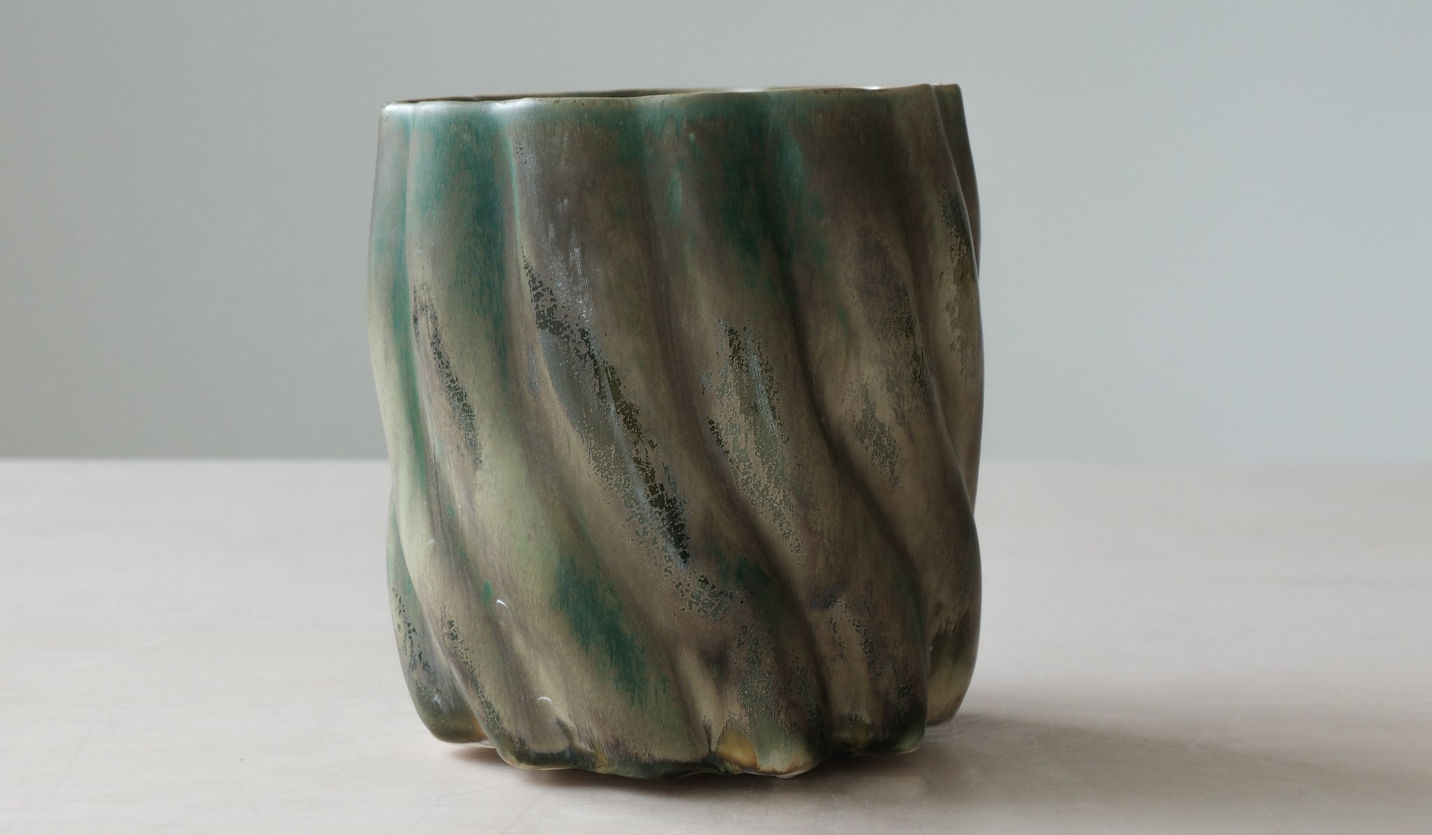 Clair Catillaz Multi Fired Dark Copper Ripple Vessel