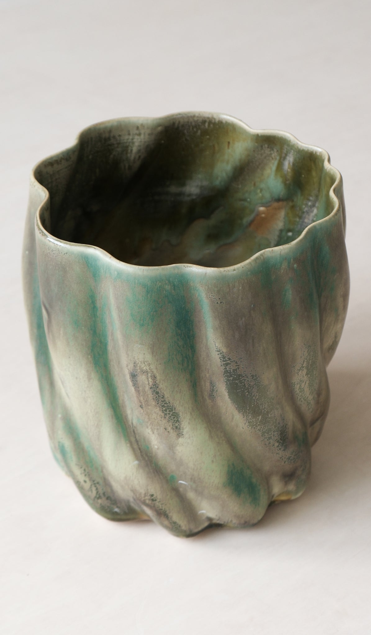 Clair Catillaz Multi Fired Dark Copper Ripple Vessel