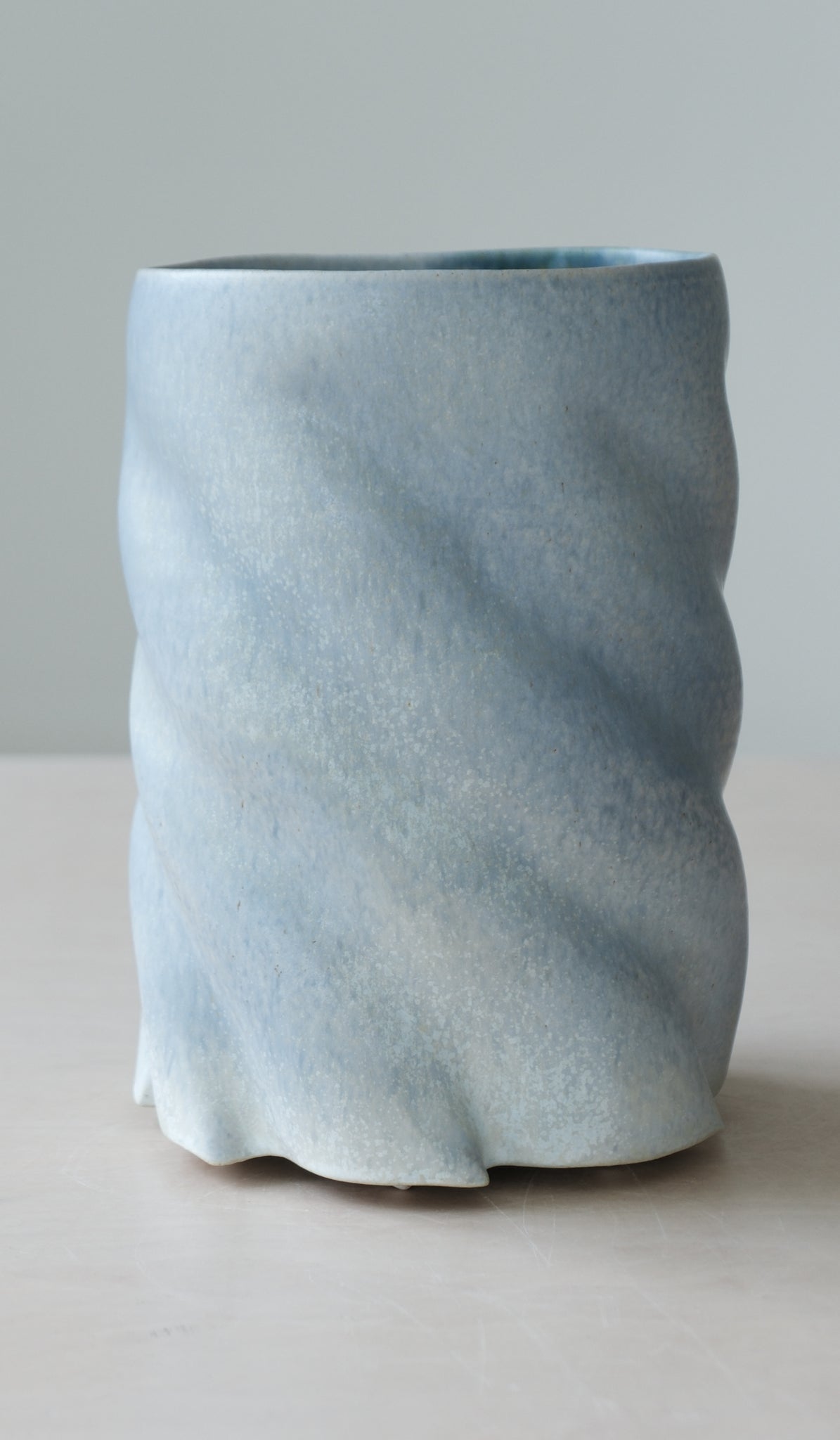 Clair Catillaz Pale Blue Matte Twist Vessel
