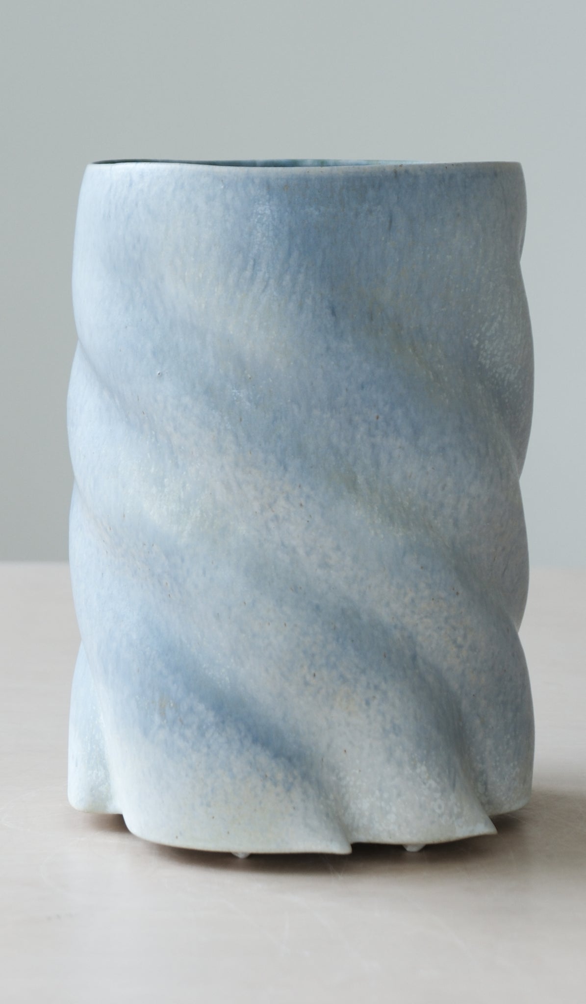 Clair Catillaz Pale Blue Matte Twist Vessel