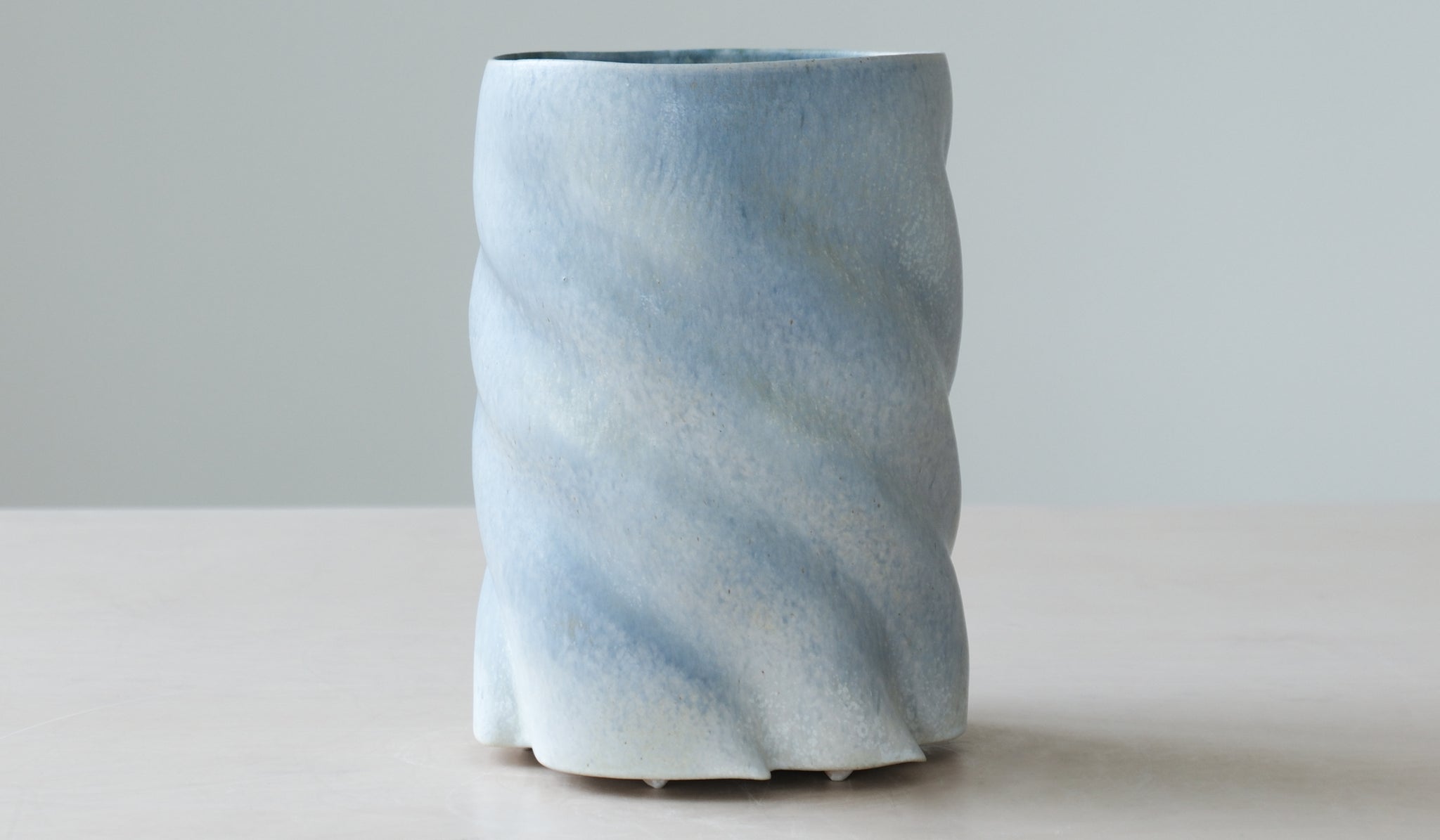 Clair Catillaz Pale Blue Matte Twist Vessel