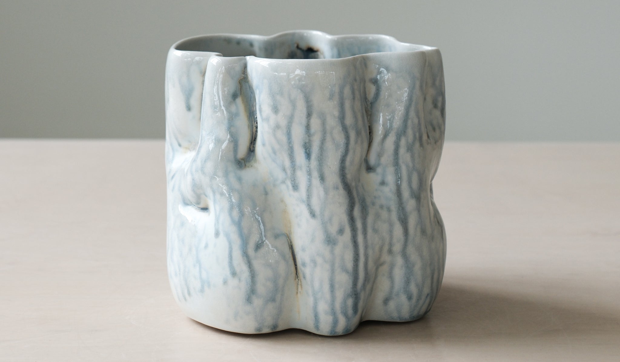 Clair Catillaz Short Blue Ash Drip Vessel