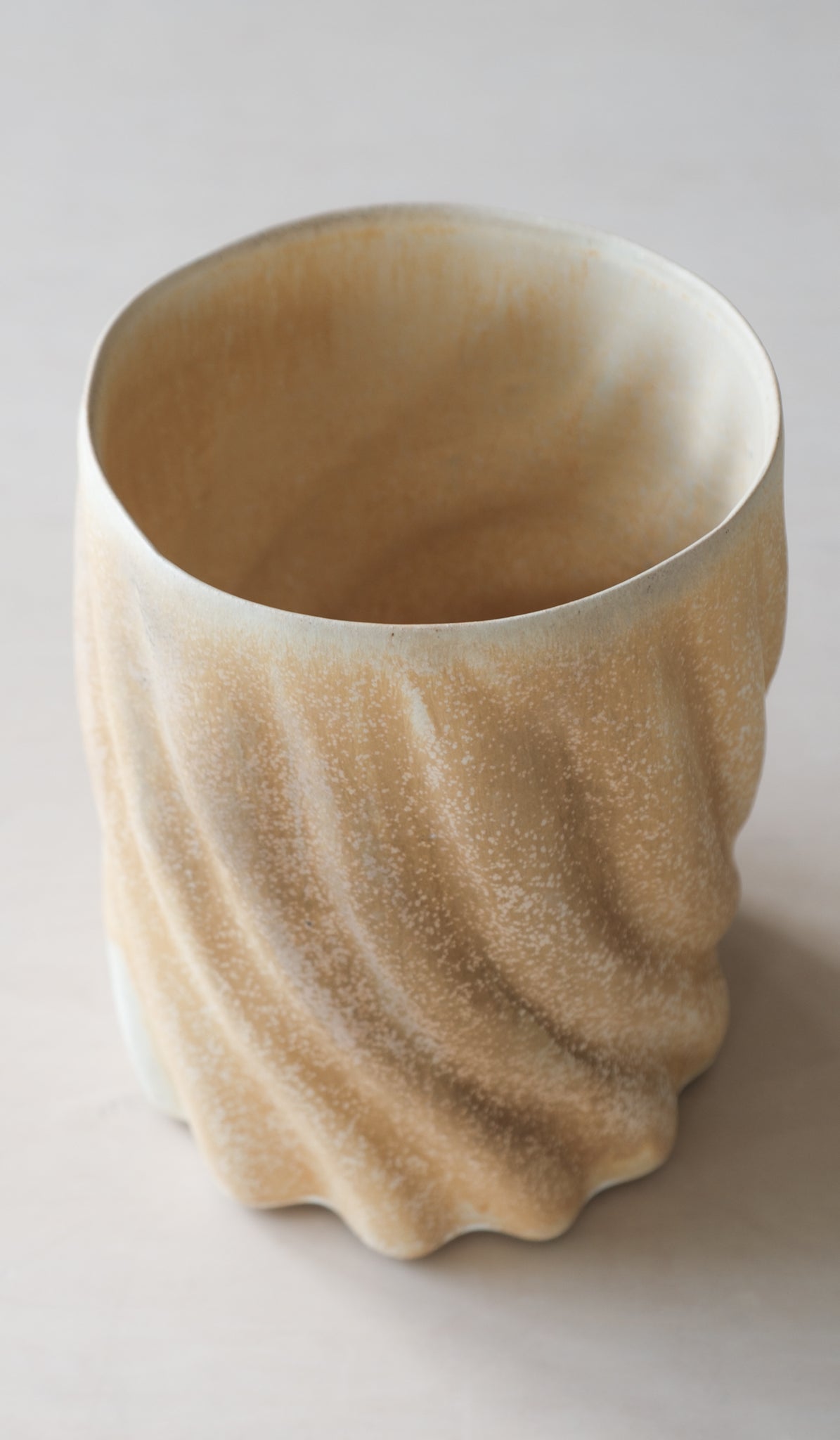 Clair Catillaz Strong Yellow Twist Vessel