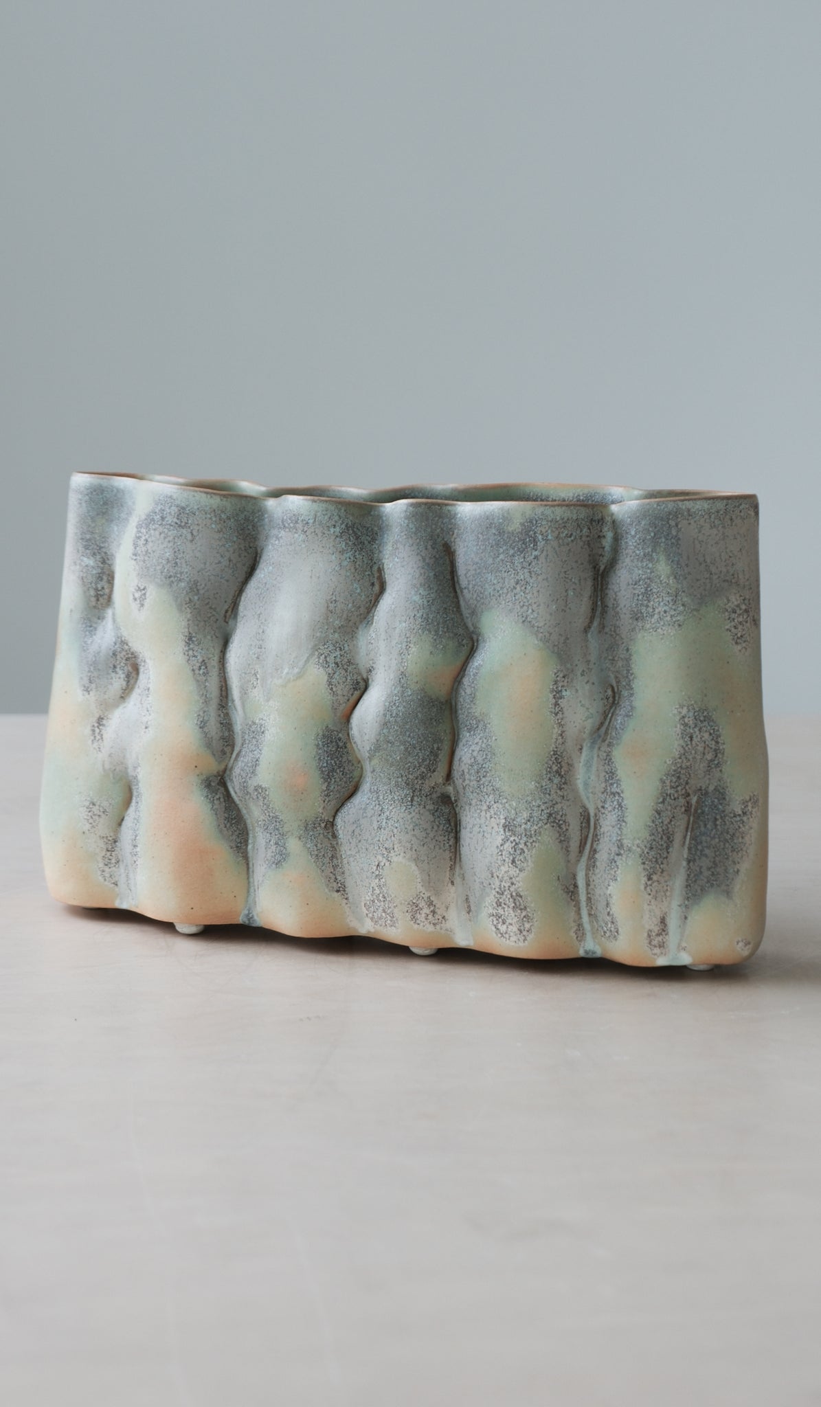 Clair Catillaz Long Matte Crystal Pinch Vessel