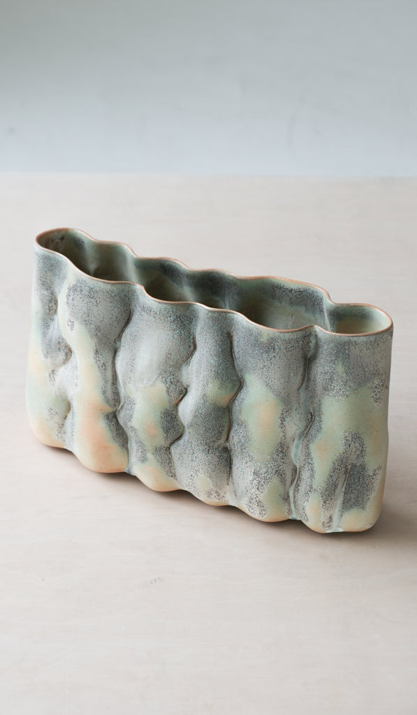 Clair Catillaz Long Matte Crystal Pinch Vessel