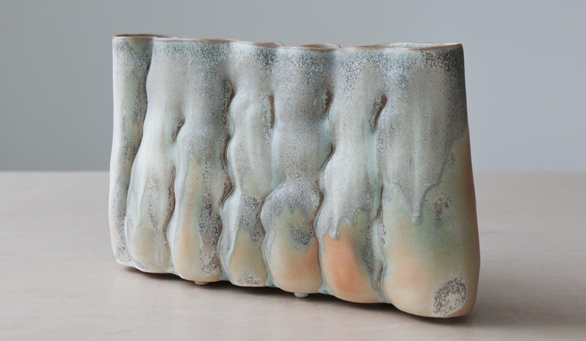 Clair Catillaz Long Matte Crystal Pinch Vessel