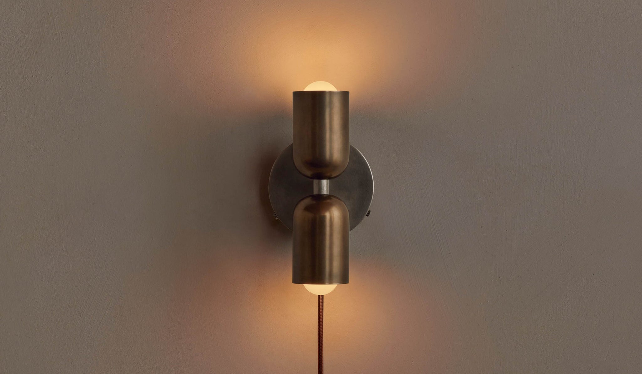 In Common With Brass Up Down Sconce - Plug In