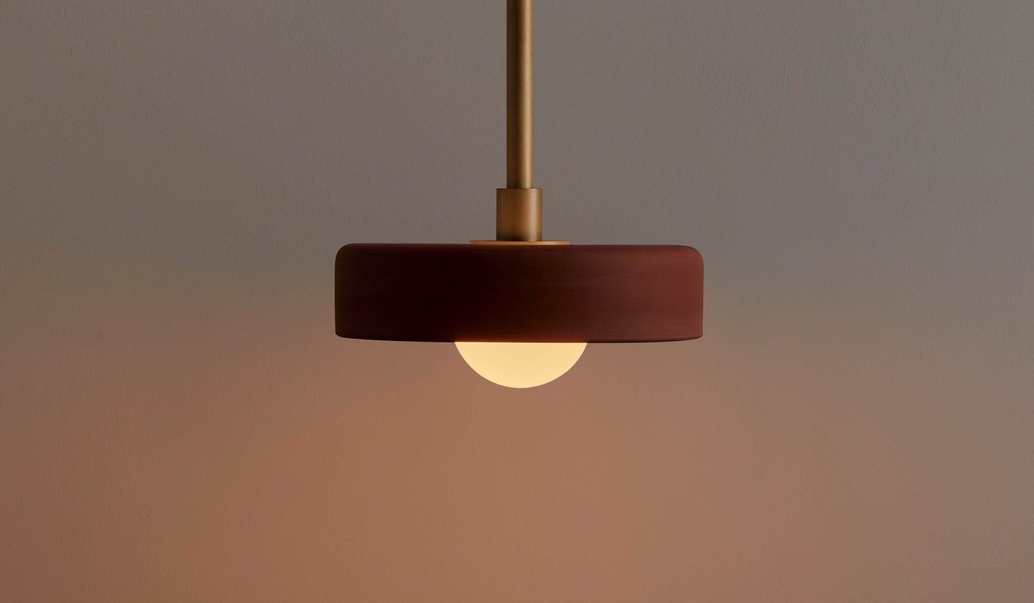 In Common With Terracotta Ceramic Disc Pendant