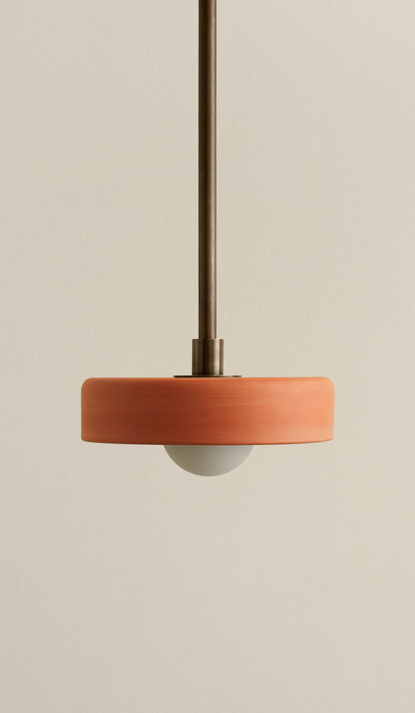 In Common With Terracotta Ceramic Disc Pendant