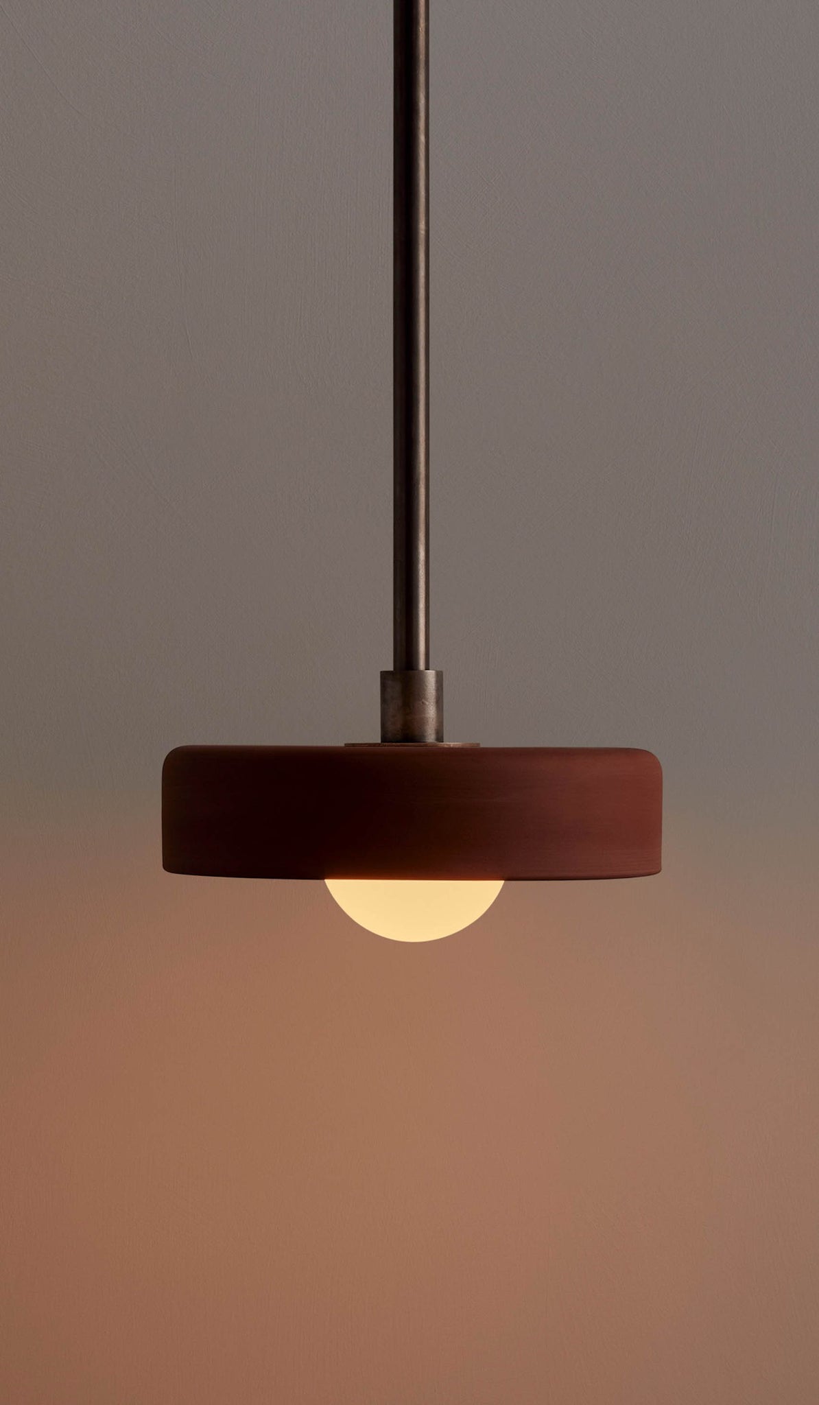 In Common With Terracotta Ceramic Disc Pendant