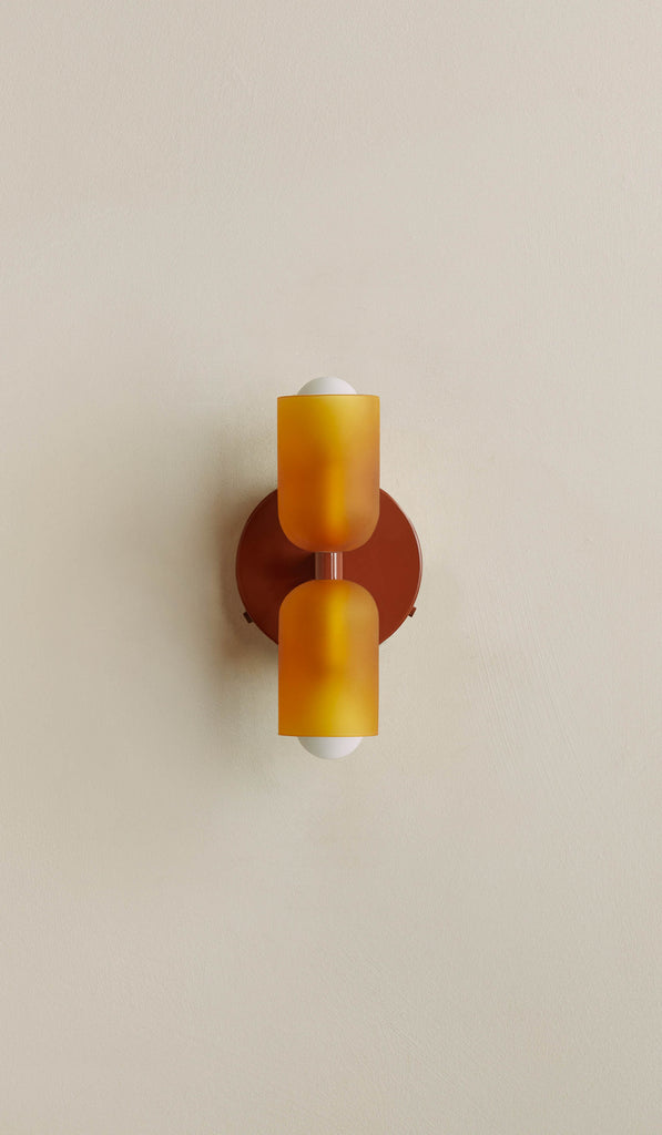 In Common With Sandblasted Amber Glass Up Down Sconce