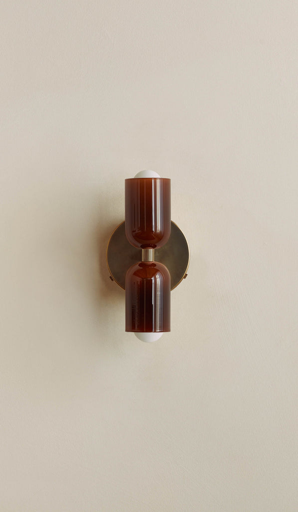 In Common With Tobacco Glass Up Down Sconce