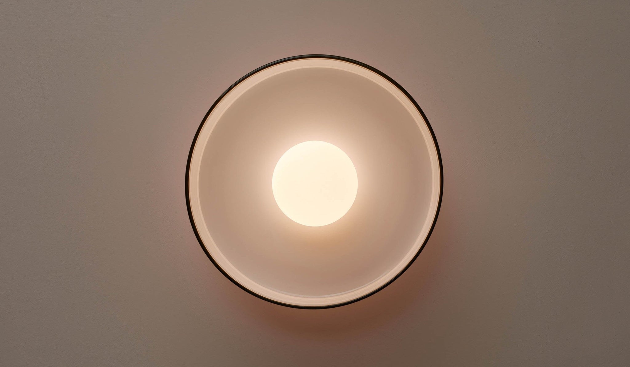 In Common With Opaline Glass Disc Surface Mount with Pistachio Rim