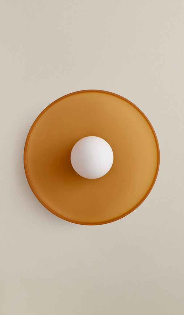 In Common With Sandblasted Amber Glass Disc Surface Mount - Spartan Shop