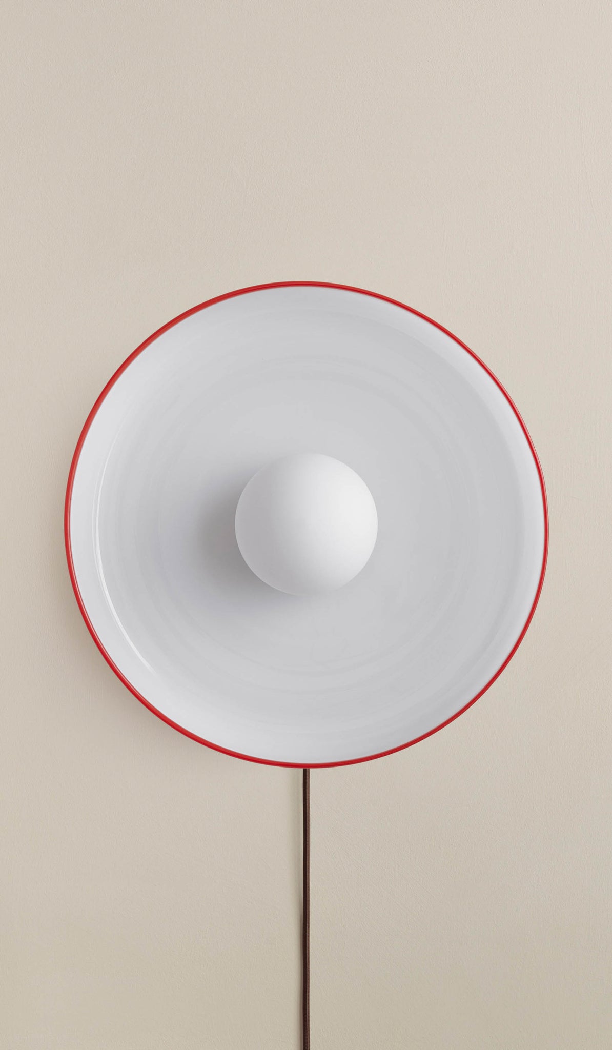In Common With Opaline Glass Disc Surface Mount with Red Rim