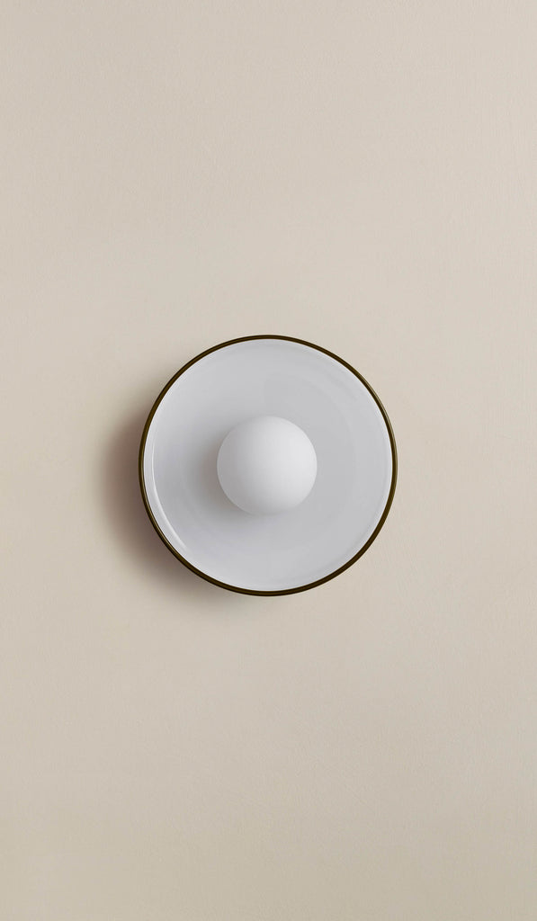 In Common With Opaline Glass Disc Surface Mount with Pistachio Rim