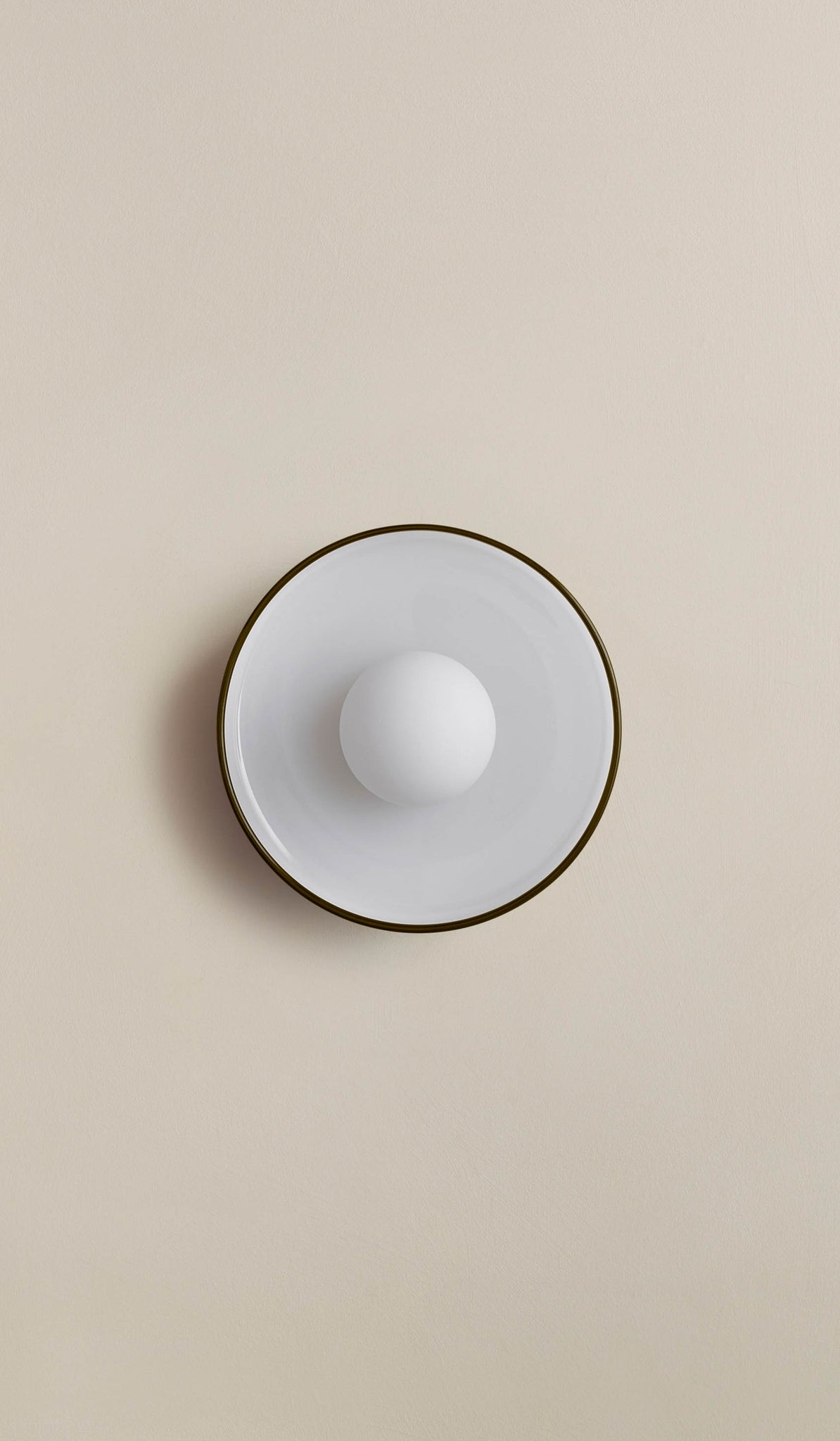In Common With Opaline Glass Disc Surface Mount with Pistachio Rim