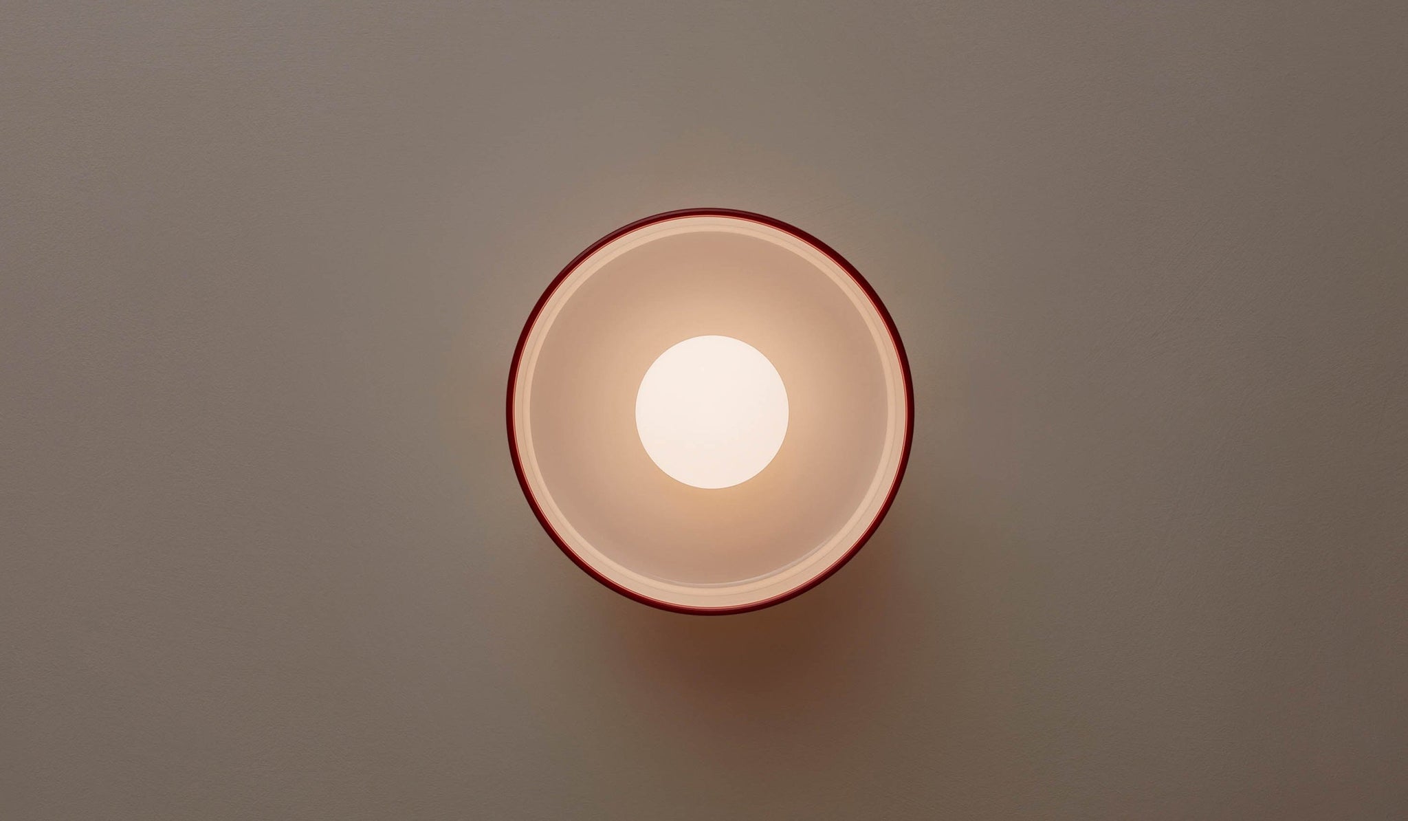 In Common With Opaline Glass Disc Surface Mount with Red Rim