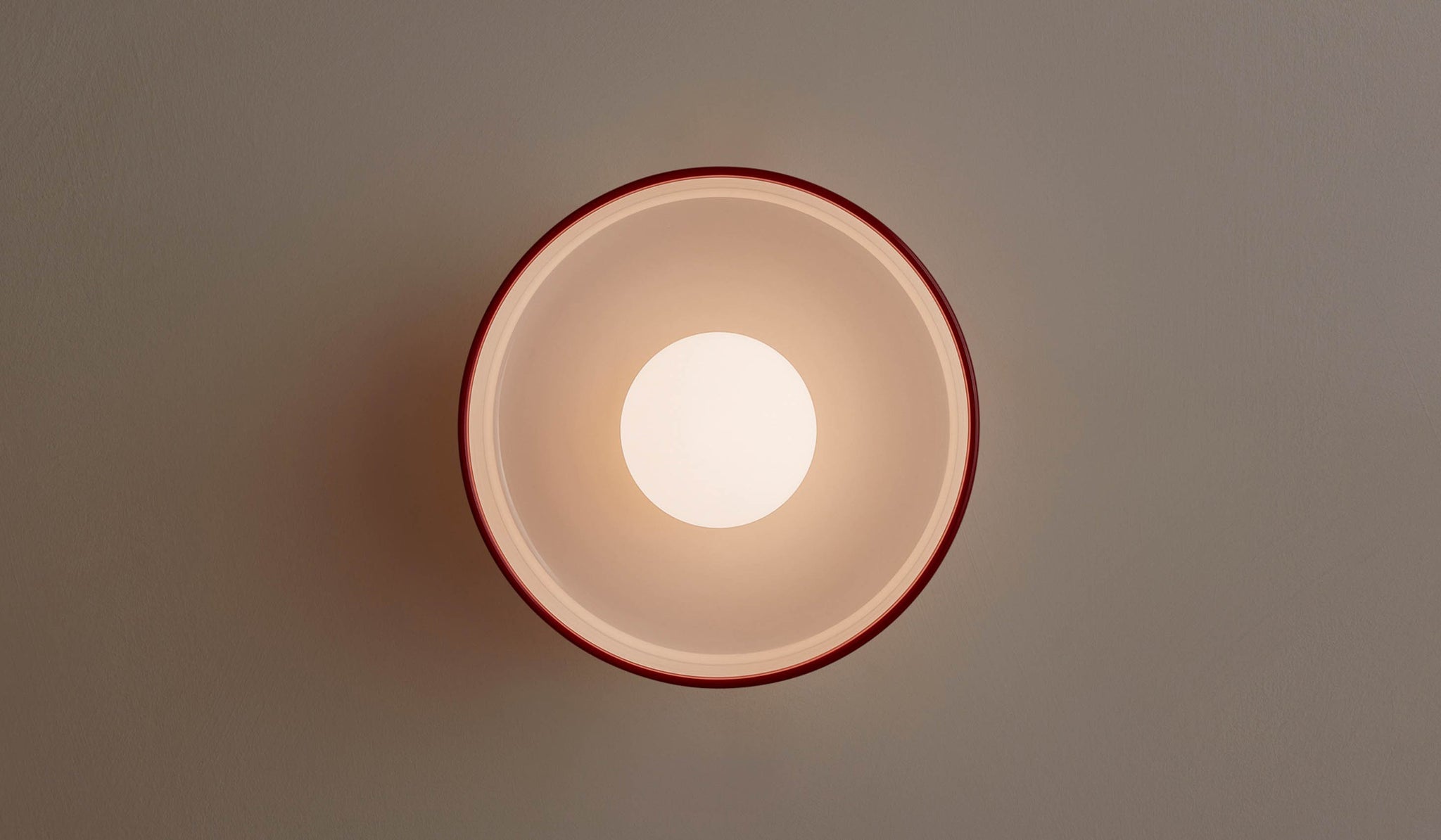 In Common With Opaline Glass Disc Surface Mount with Red Rim