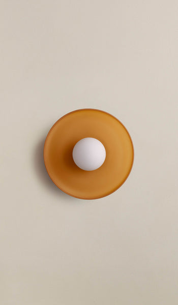 In Common With Sandblasted Amber Glass Disc Surface Mount