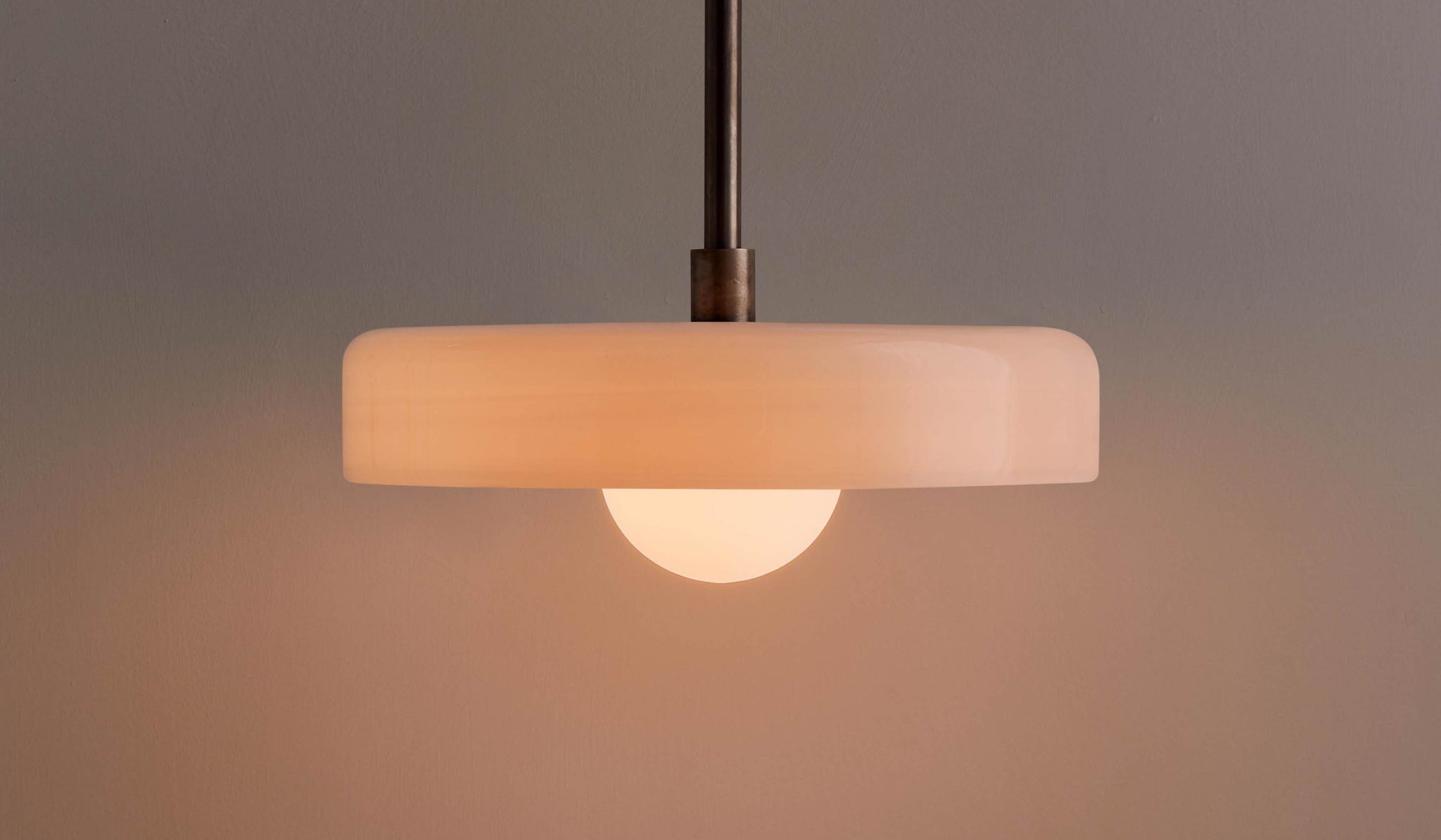 In Common With Opaline Glass Disc Pendant