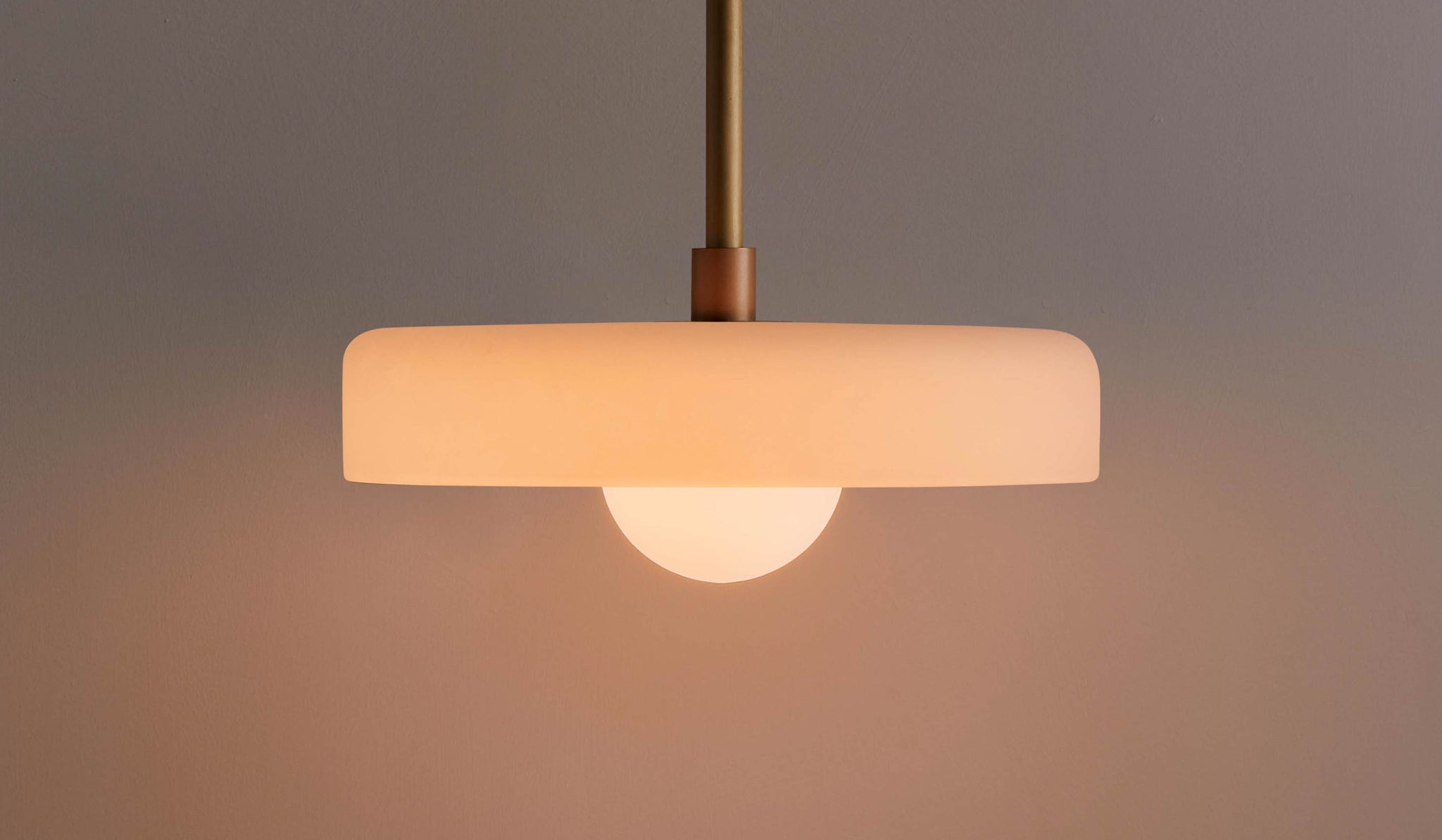 In Common With Sandblasted White Glass Disc Pendant