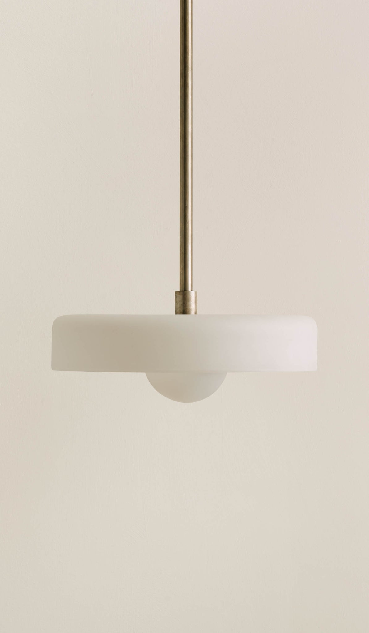 In Common With Sandblasted White Glass Disc Pendant