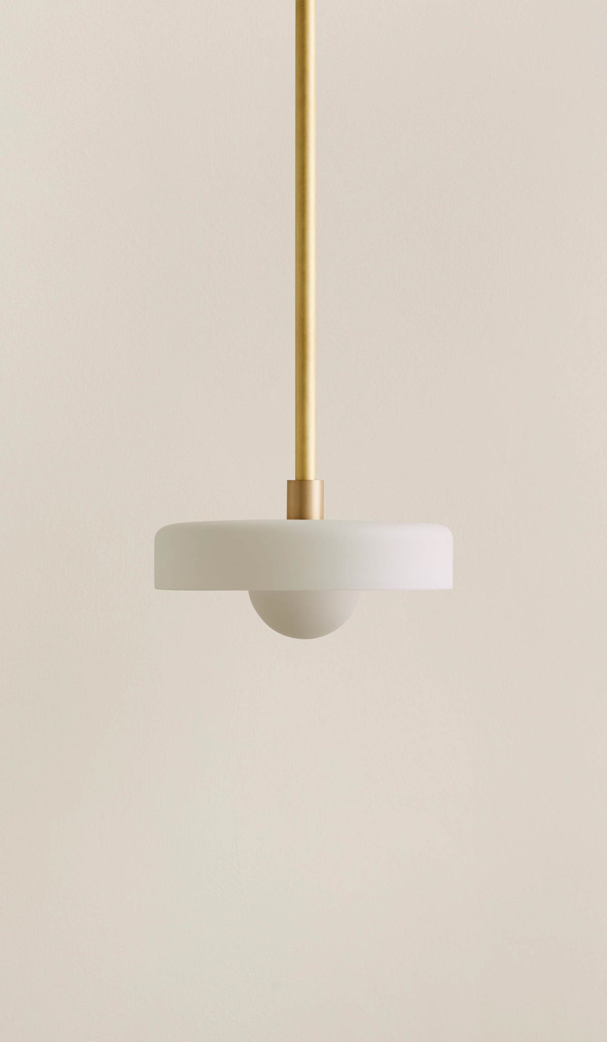 In Common With Sandblasted White Glass Disc Pendant