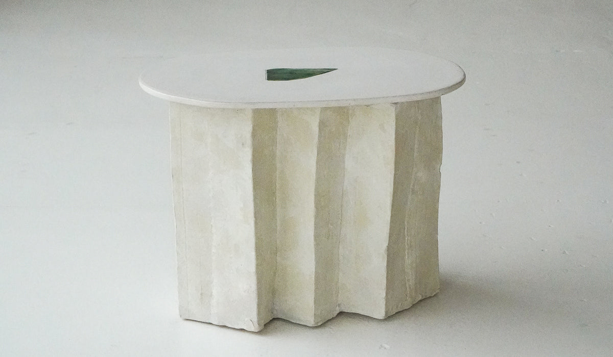 Jordan McDonald Faceted Ceramic Side Table with Green Tile