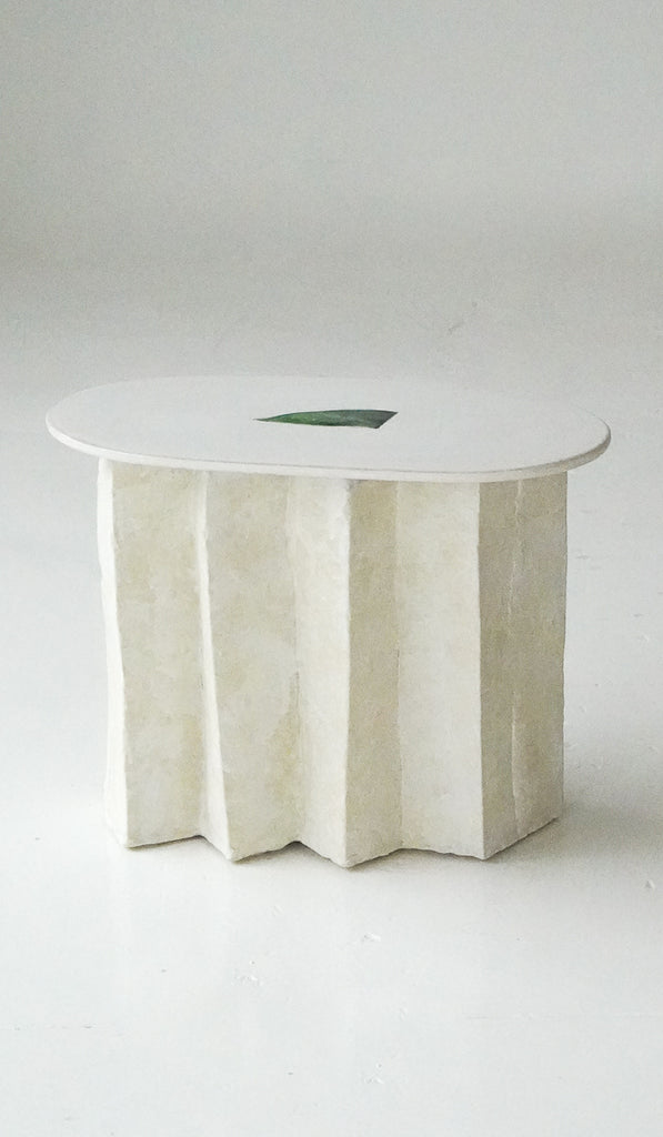 Jordan McDonald Faceted Ceramic Side Table with Green Tile