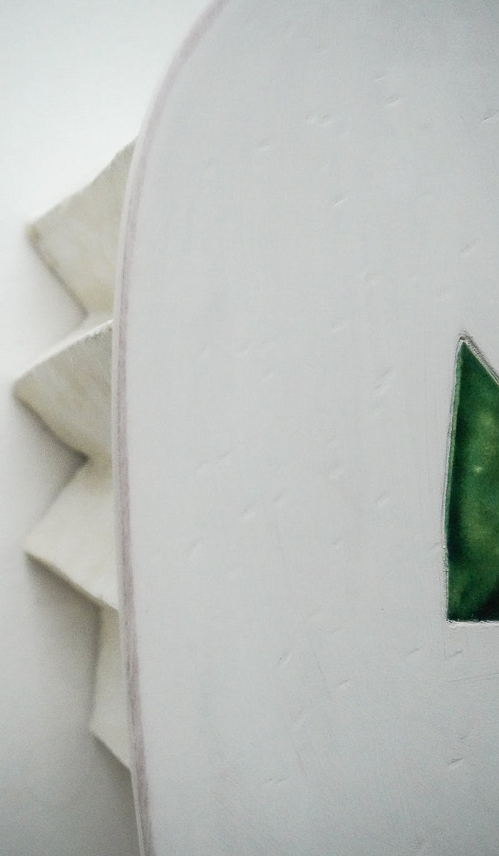 Jordan McDonald Faceted Ceramic Side Table with Green Tile