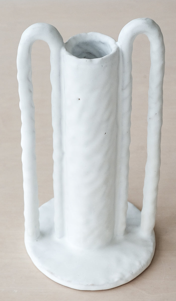 Giselle Hicks Matte White Cylinder with Coil Handles