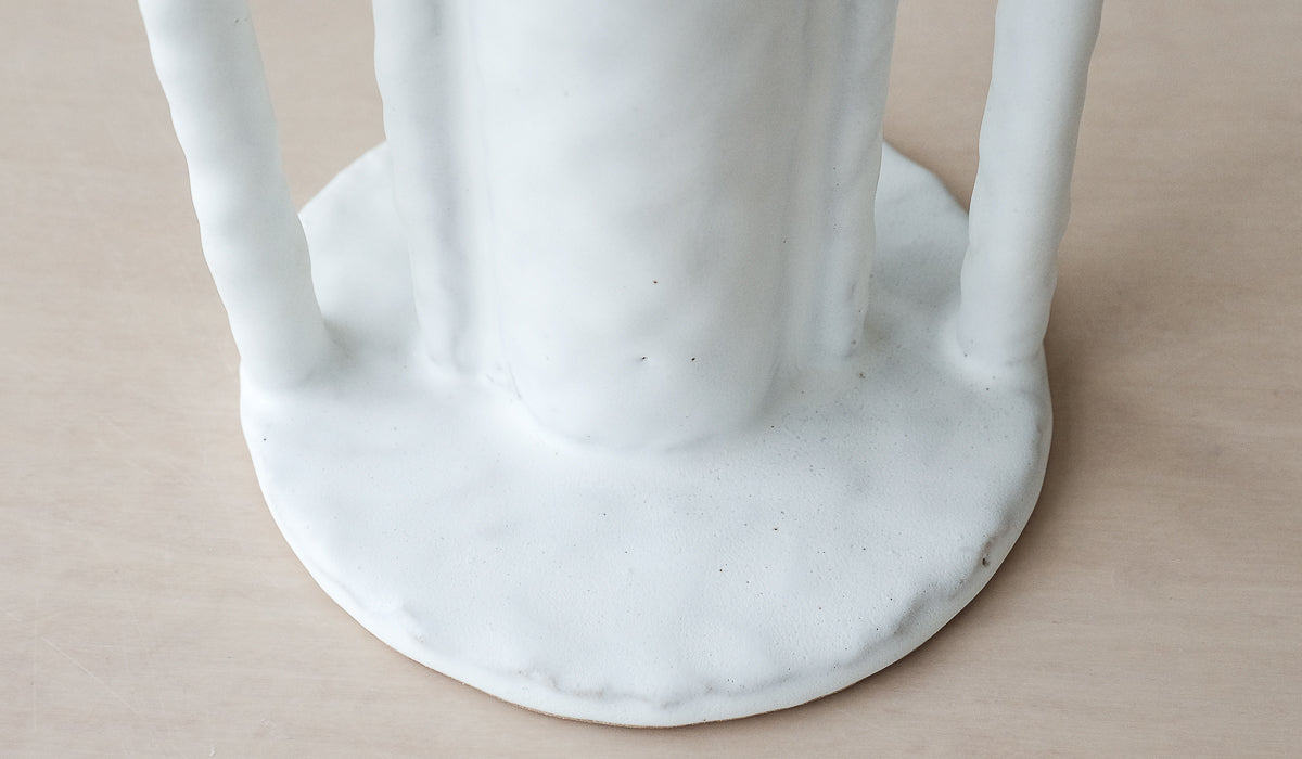 Giselle Hicks Matte White Cylinder with Coil Handles