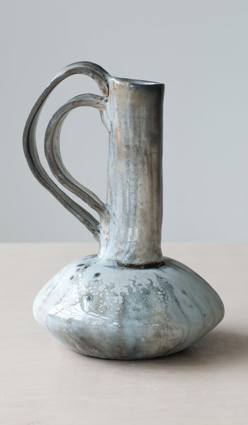 Mondays Soda Fired Bottle Vase with Handle