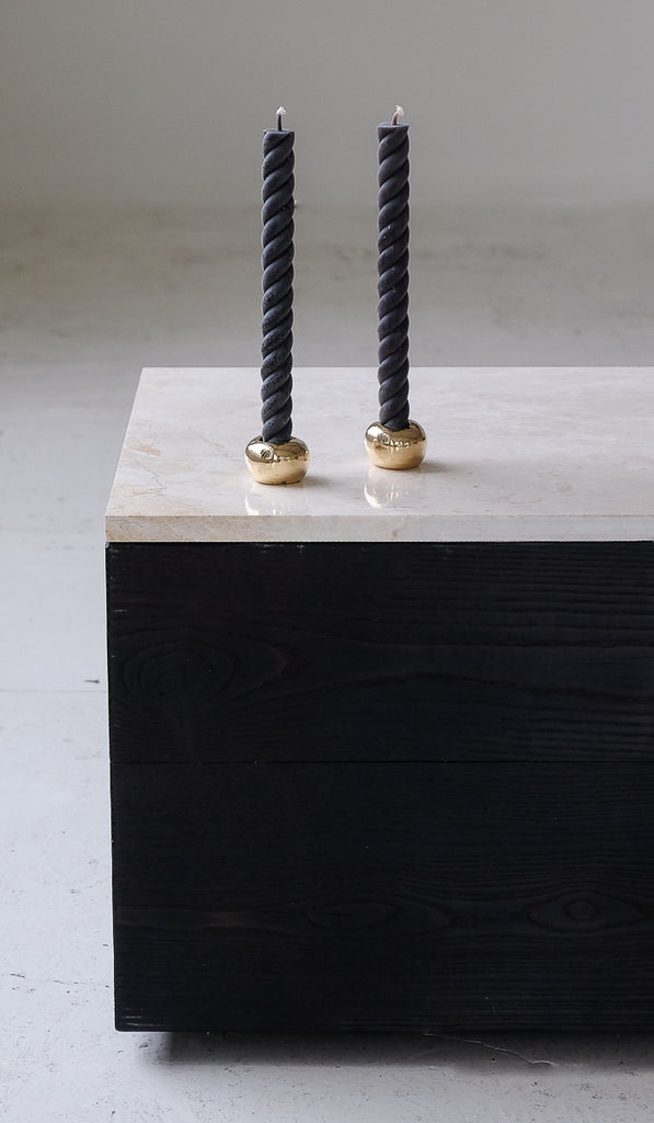 Nancy Pearce Set of 2 Round Cast Bronze Candle Holders - Spartan Shop