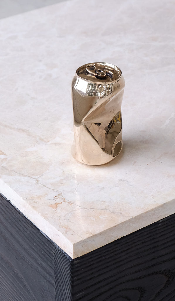 Nancy Pearce Cast Bronze Crushed Can