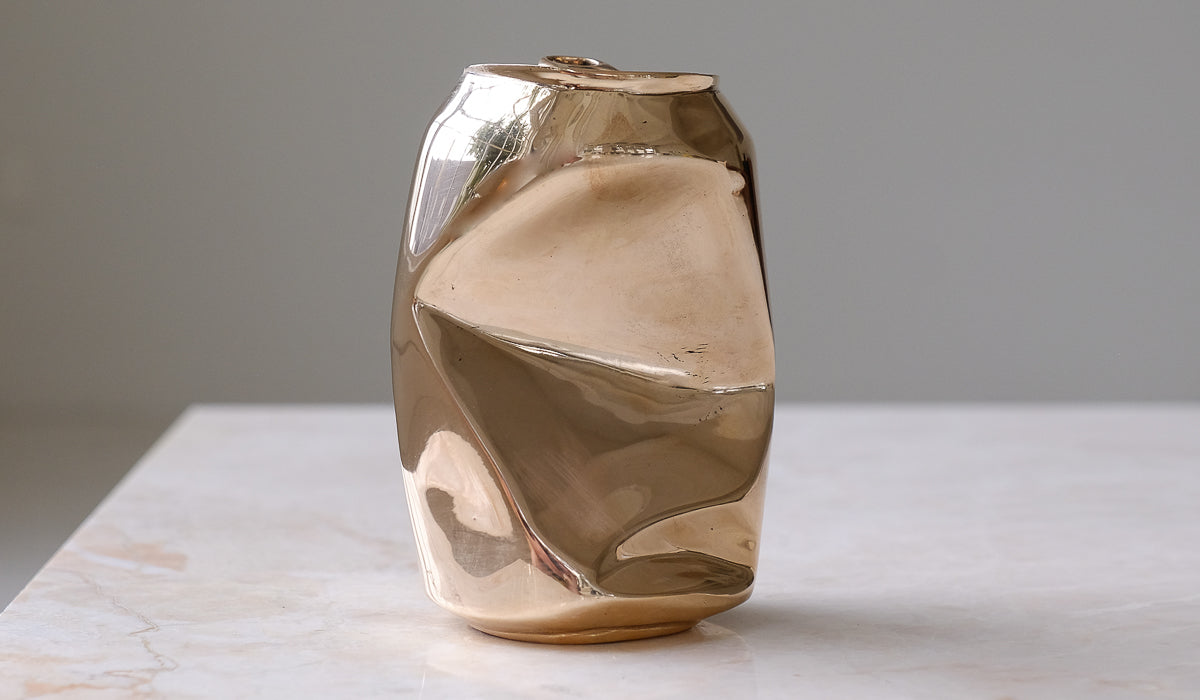 Nancy Pearce Cast Bronze Crushed Can