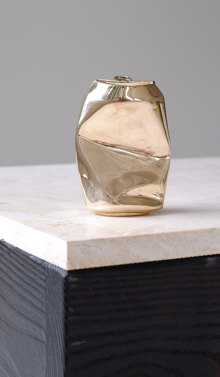 Nancy Pearce Cast Bronze Crushed Can