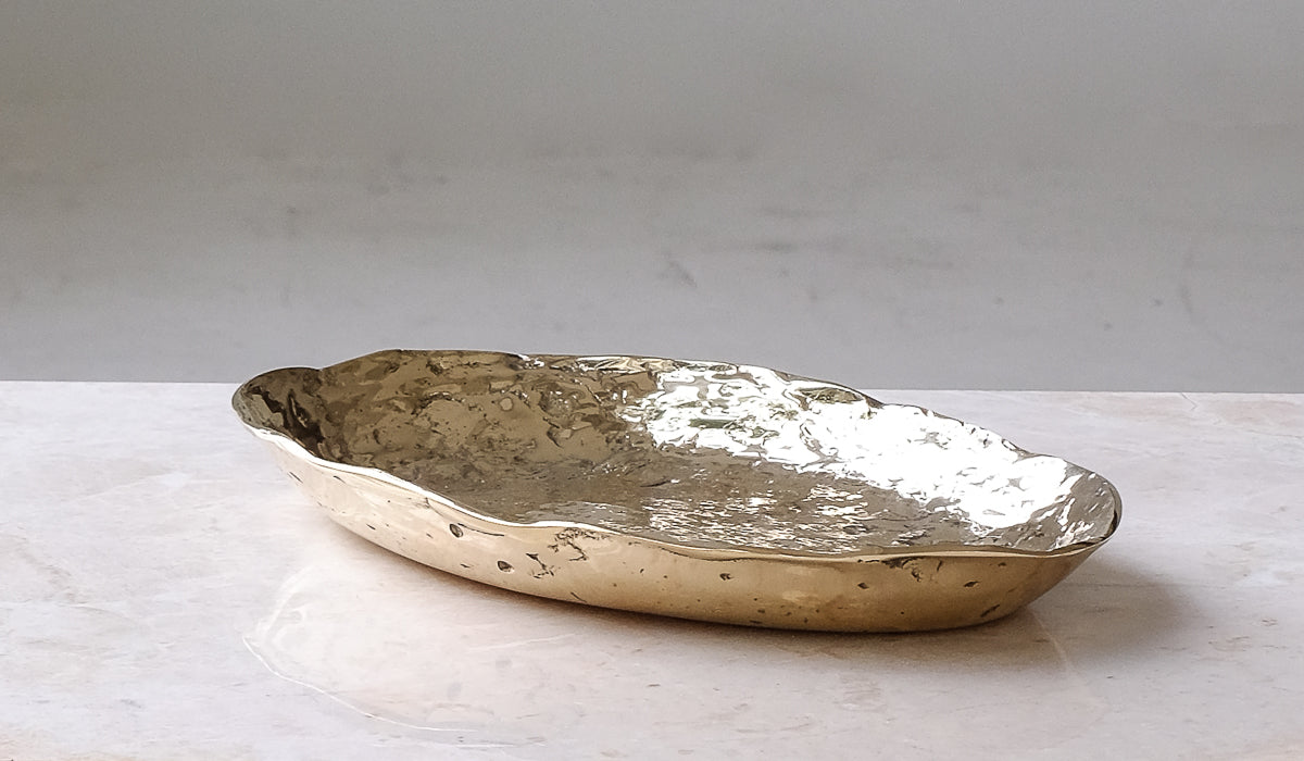 Nancy Pearce Extra Large Oval Furrowed Cast Bronze Bowl - Spartan Shop