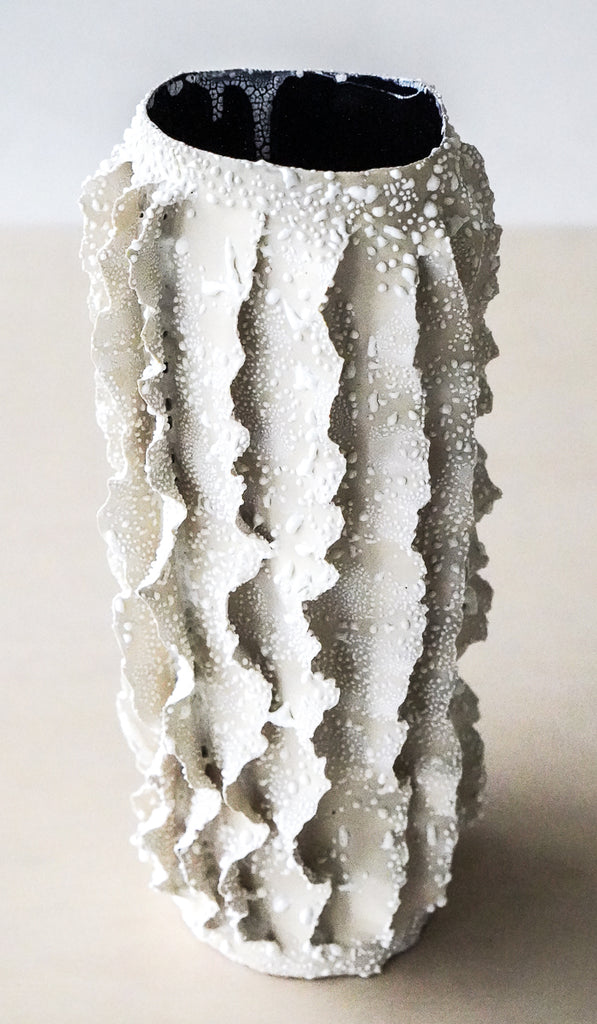 Nathalee Paolinelli White Lichen Ripple Vase No. 6