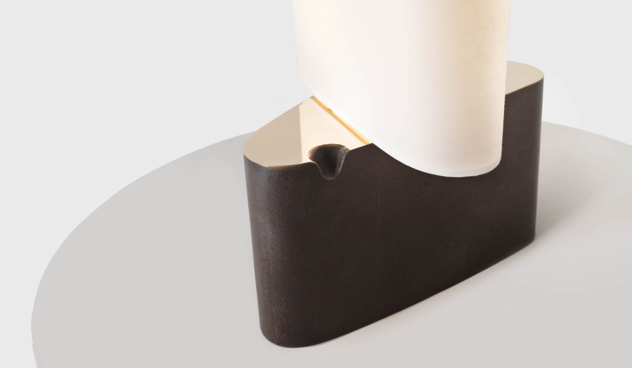 Resident Blackened Cast Bronze Fulcrum Table Lamp