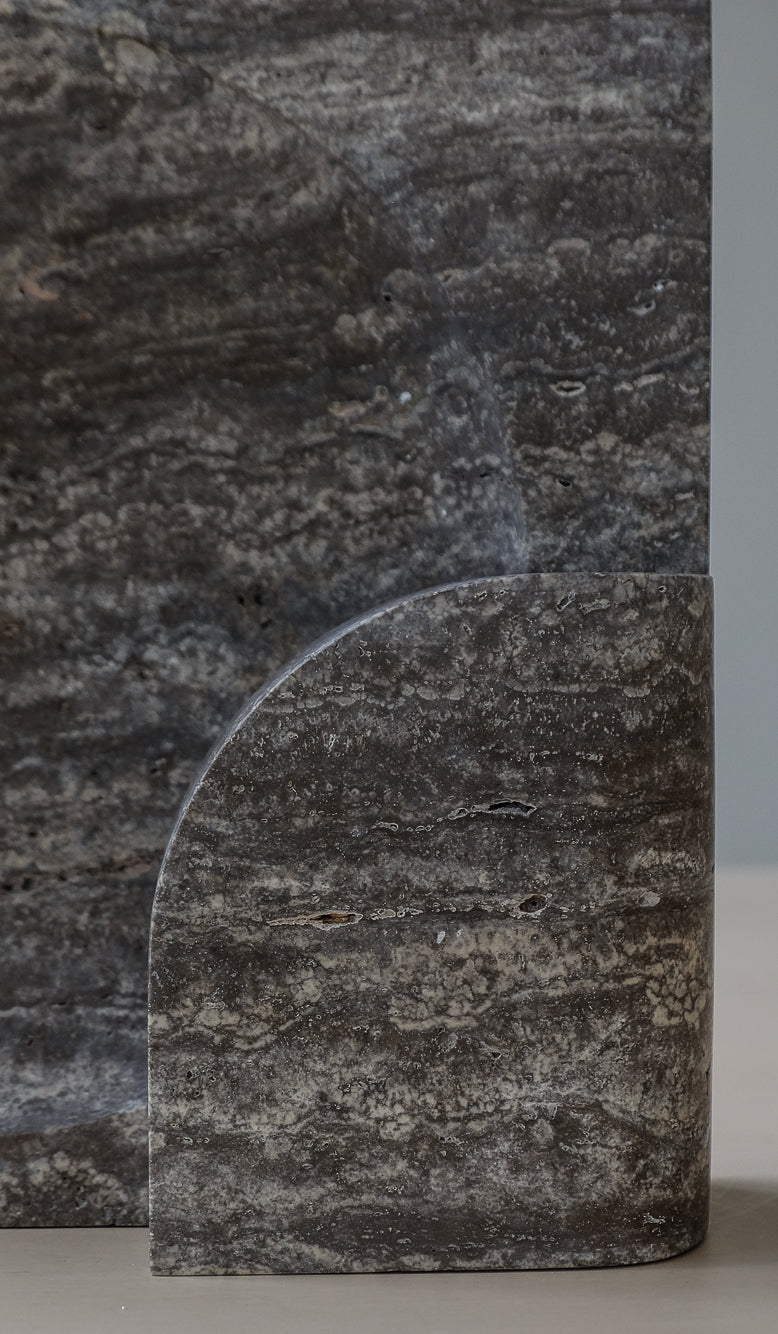 Studio Henry Wilson Black Travertine Block Sconce Table Lamp - Spartan Shop