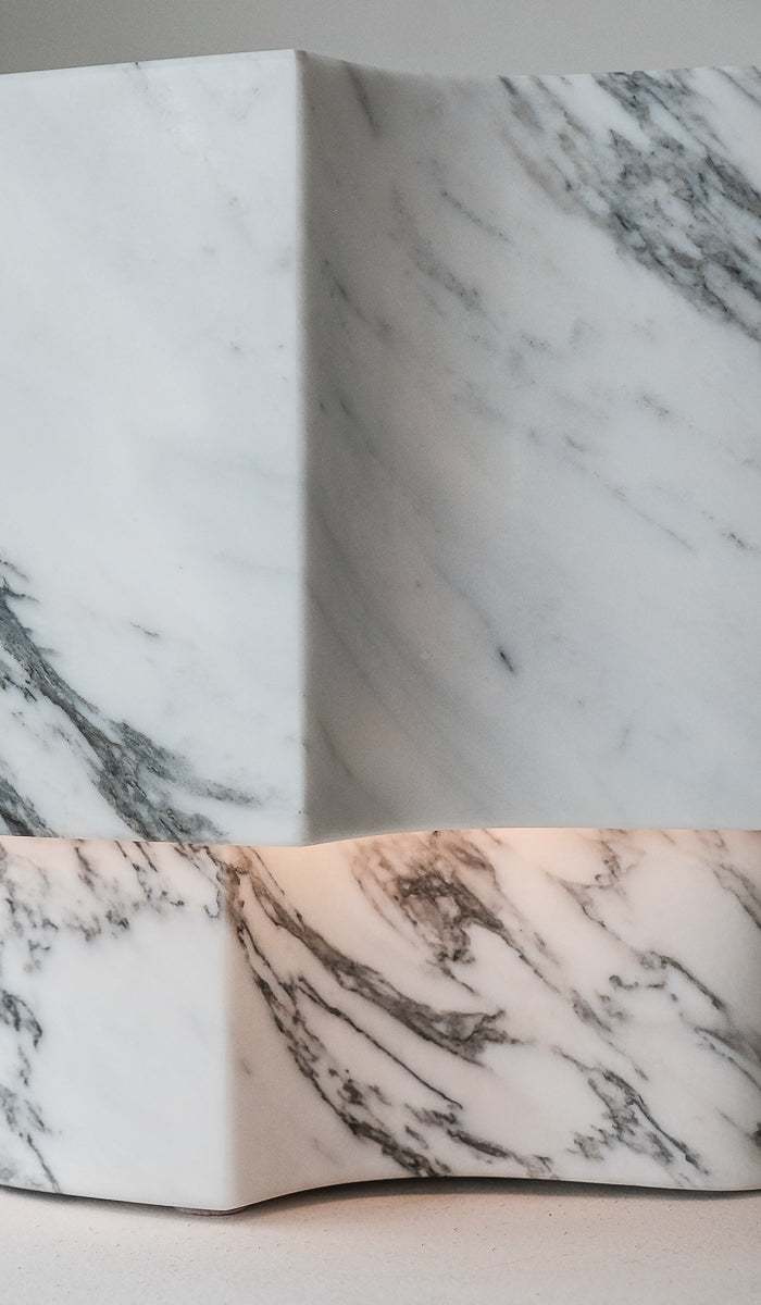 IN STOCK Studio Henry Wilson Arabescato Offset Table Lamp