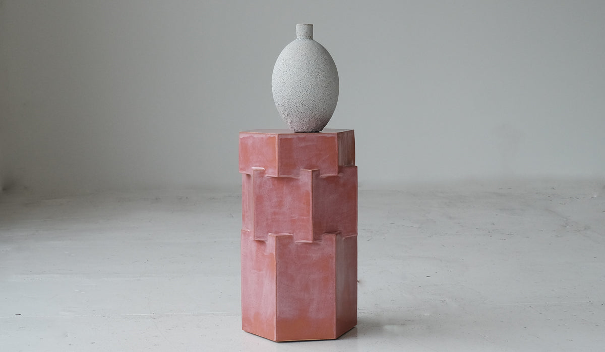 B Zippy Sunset Pink Tall Triple Tier Hex Side Table - Spartan Shop